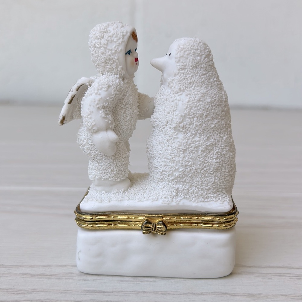 Department 56 Snowbabies ☃️ Vintage Hinged Trinket Box Figure Snowbaby & Snowman